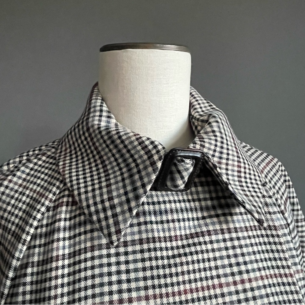 ASOS Houndstooth Check Trench Dress Belted Midi Long Sleeve US 4 - Picture 3 of 11